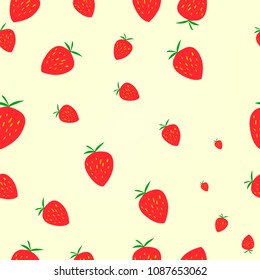Strawberry seamless pattern vector Illustration.