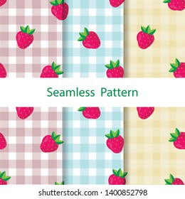 Strawberry seamless pattern vector illustration.