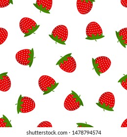 Strawberry seamless pattern. Vector illustration.