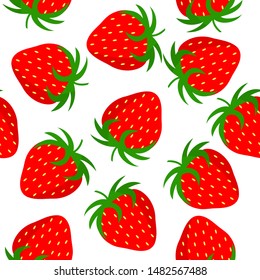 Strawberry seamless pattern. Vector illustration.