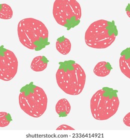 Strawberry seamless pattern. Vector illustration.