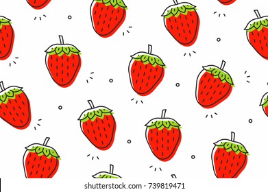 Strawberry seamless pattern. Vector illustration