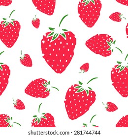 Strawberry seamless pattern for your design. Vector illustration