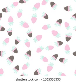 Strawberry seamless pattern for your design:wallpaper, card, textile. Hand drawn  illustration 