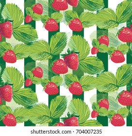 Strawberry seamless patterns vectors