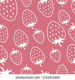 Strawberry seamless repeat pattern. Good for wallpaper, clothing, wrapping, fabric use or textile.