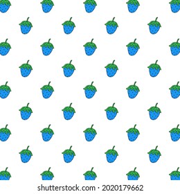 Strawberry seamless vector pattern. Repeating background with blue strawberries. Use for fabric, gift wrapping, packaging.