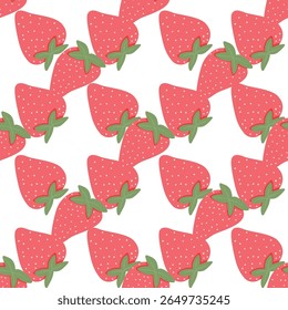 Aardbei Naadloze Vector Patronen met Bloemen en Polka Dot Elementen