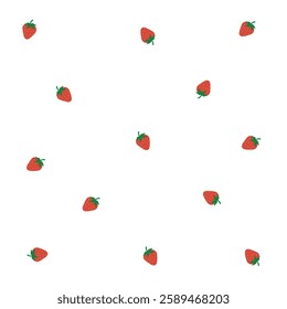 Strawberry seamless vector pattern.Strawberry background. Vector illustration for print, fabric, textile.