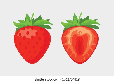 strawberry set on white background