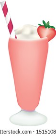 Strawberry shake with berry and pipe