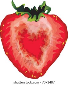 strawberry with a shape of a heart