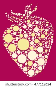 Strawberry shape vector design by color point