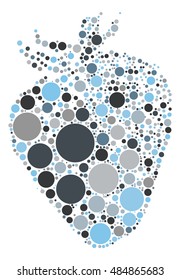 Strawberry shape vector design by color point