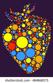 Strawberry shape vector design by color point