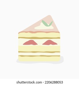 Strawberry Shortcake Freehand Drawing Vector Pastel Stock Vector ...