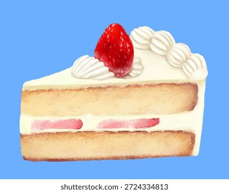 Strawberry Shortcake Illustration Sweets Cute