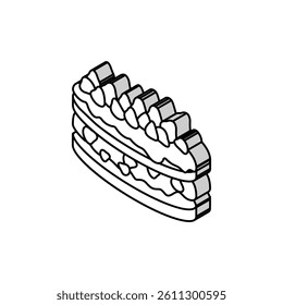 strawberry shortcake sweet food isometric icon vector. strawberry shortcake sweet food sign. isolated symbol illustration