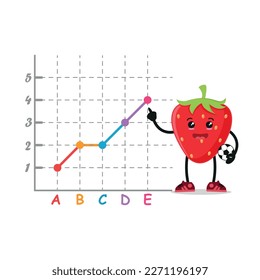 strawberry show infographic chart bar pie for marketing vector