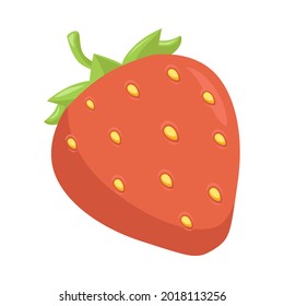 Strawberry Sign Emoji Icon Illustration. Organic Fruit Vector Symbol Emoticon Design Clip Art Sign Comic Style.