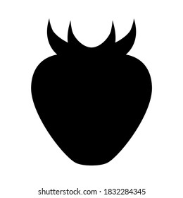 Strawberry silhouette. Fruit vector in black and white good for farmer store