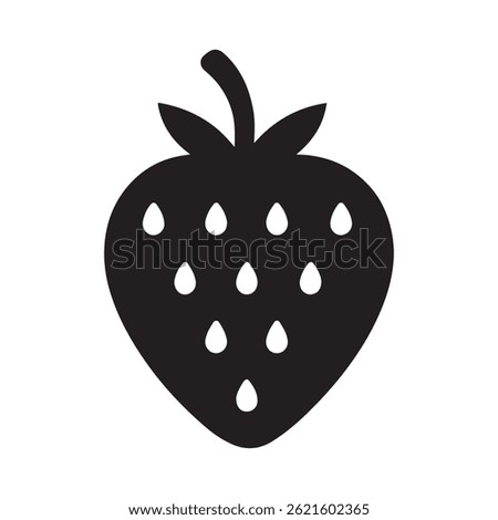 Strawberry silhouette icon illustration. Strawberry icon vector.