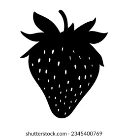 Strawberry silhouette icon isolated. Vector illustration