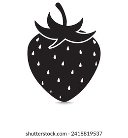 Silueta de fresa, icono, vector, colección de logotipo. Hermosa fresa de Juicy. Icono de frutas frescas para sitio web, logo. Ilustración vectorial.