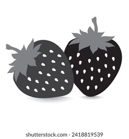 Strawberry silhouette, icon, vector, logo collection. Beautiful Juicy strawberry. Fresh fruits icon for website, logo. Vector illustration.