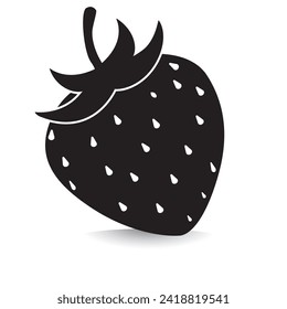Strawberry silhouette, icon, vector, logo collection. Beautiful Juicy strawberry. Fresh fruits icon for website, logo. Vector illustration.