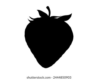 Strawberry silhouette vector art white background