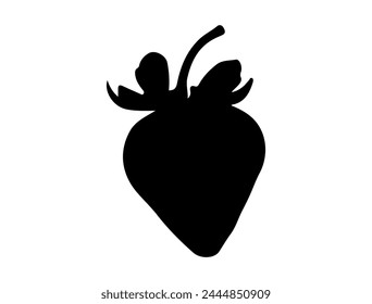Strawberry silhouette vector art white background