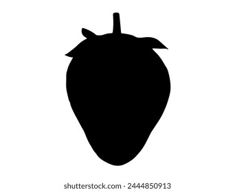 Strawberry silhouette vector art white background