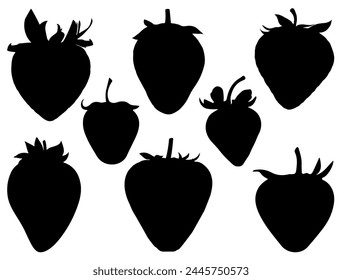 Strawberry silhouette vector art white background