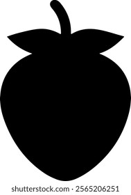 Strawberry silhouette vector illustration on white background