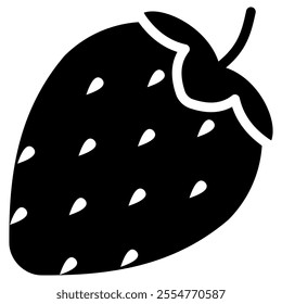Strawberry silhouette vector isolated on a white background.