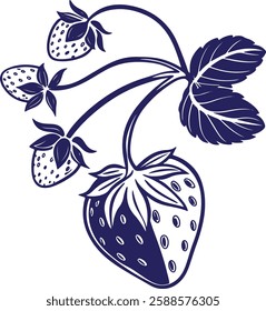 strawberry silhouette vector white background