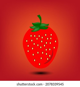 Strawberry simple clip art ilustración vectorial