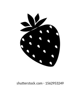 strawberry simple flat design icon