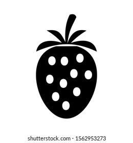 strawberry simple flat design icon