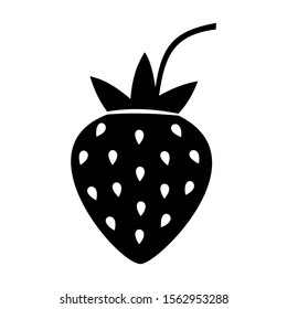 strawberry simple flat design icon