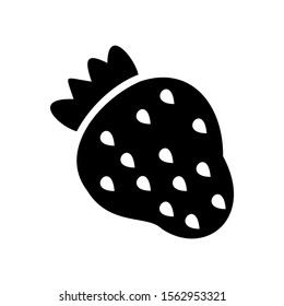 strawberry simple flat design icon