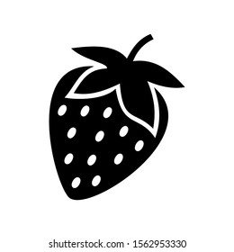 strawberry simple flat design icon