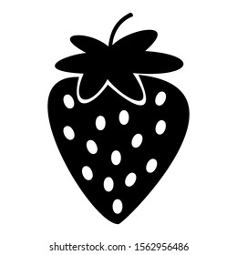 strawberry simple flat design icon