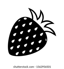 strawberry simple flat design icon