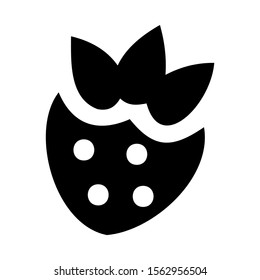 strawberry simple flat design icon