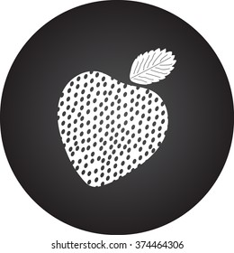 Strawberry simple icon on colorful round background