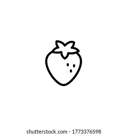 Strawberry simple thin line icon vector illustration
