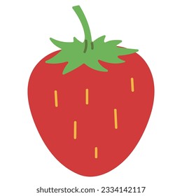 Fresa simple 1 lindo en un fondo blanco, ilustración vectorial.