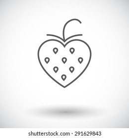 Strawberry. Single flat icon on white background. Vector illustration.